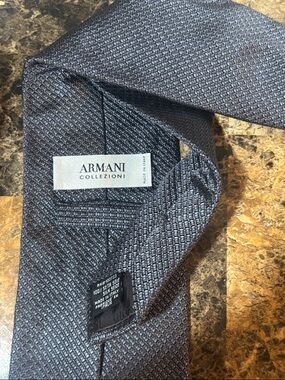 Armani Collezioni Charcoal Textured Silk Tie